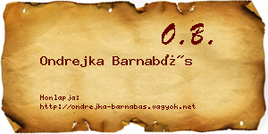 Ondrejka Barnabás névjegykártya